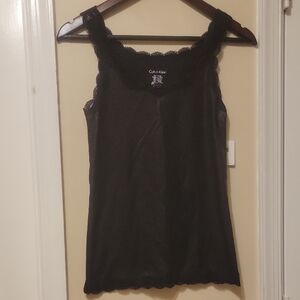 Calvin Klein Black Lace-Trim Camisole